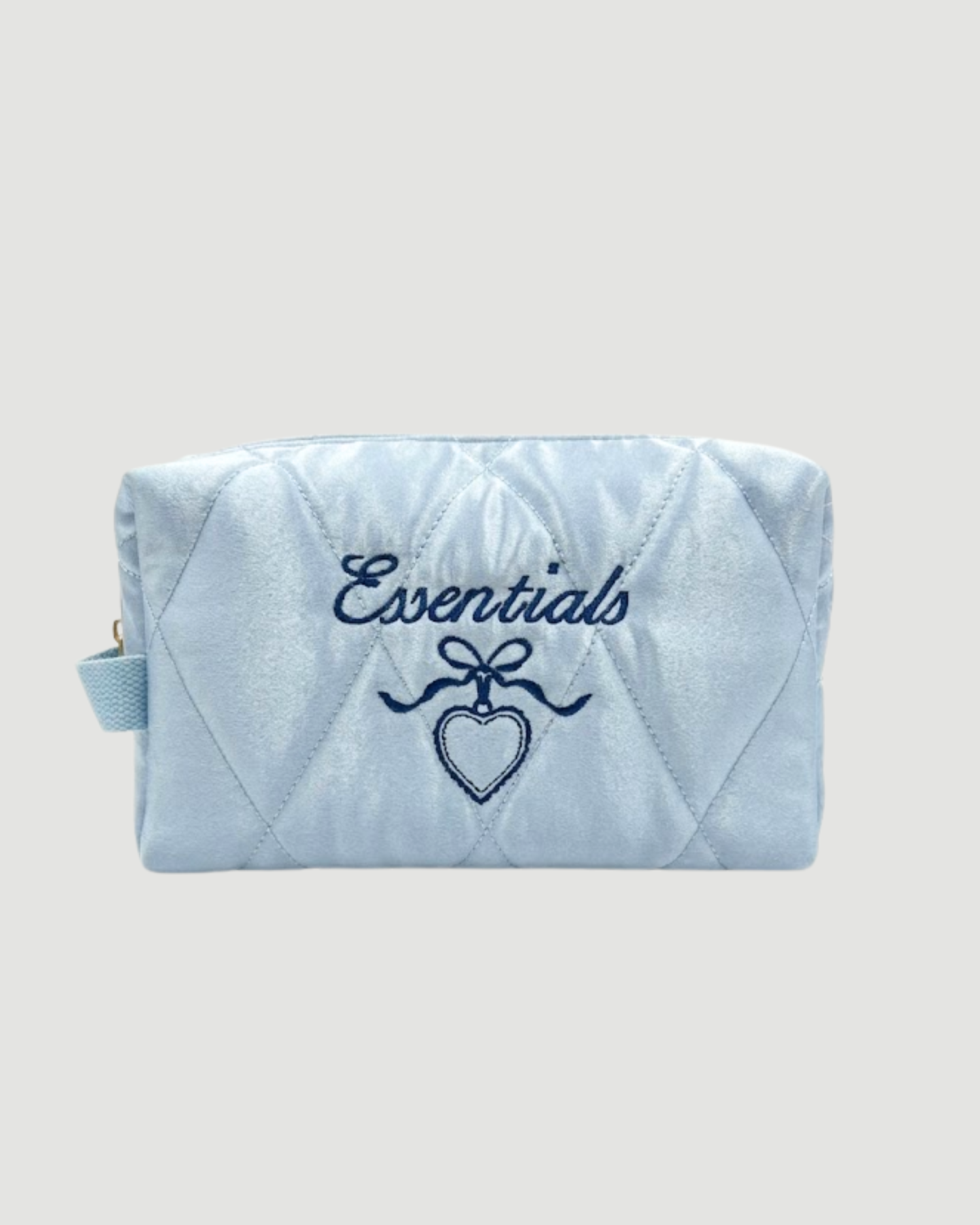 Baby Blue Quilted Satin Pouch – Gigi & Olive