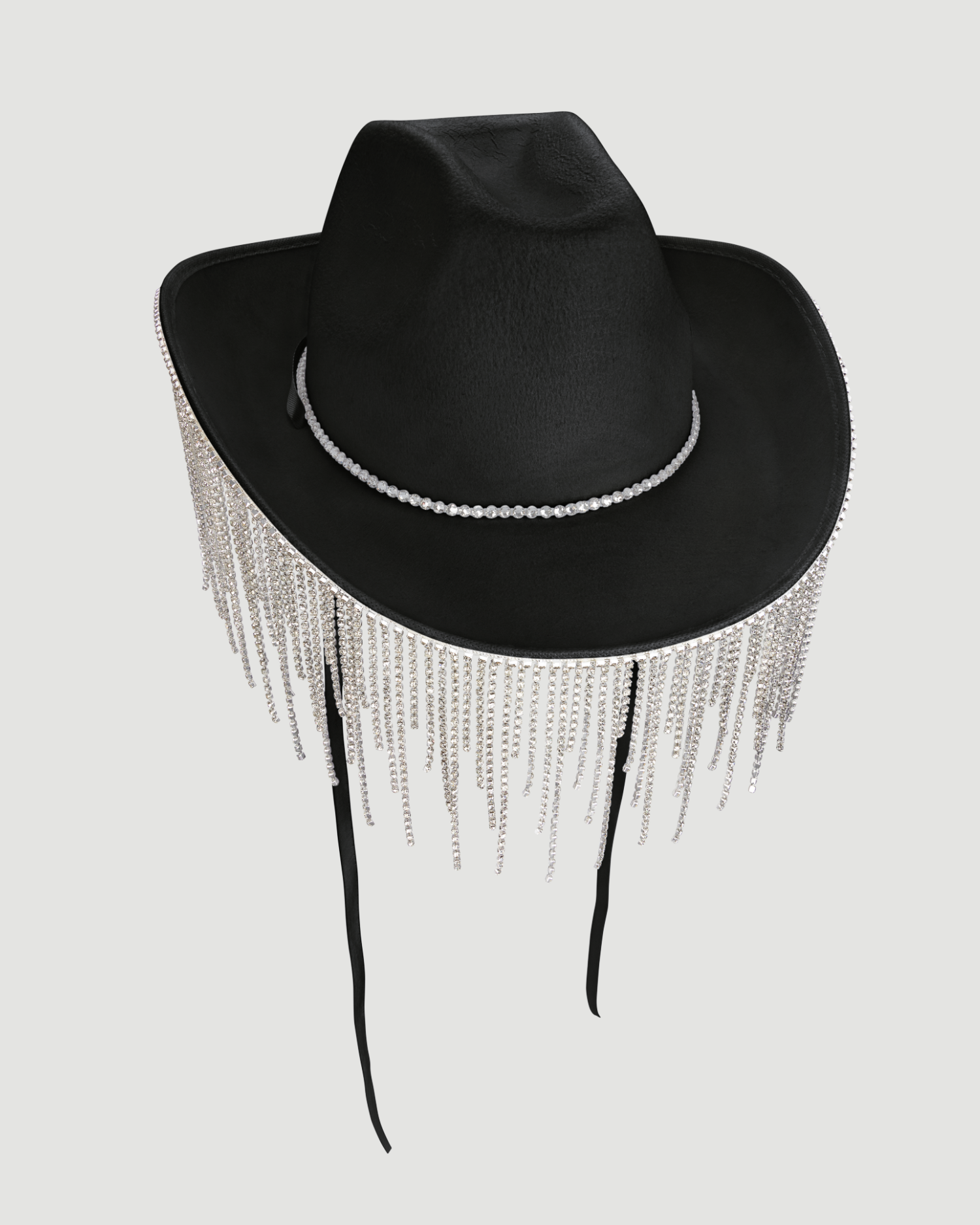 Black Diamante Fringe Cowgirl Hat Gigi Olive