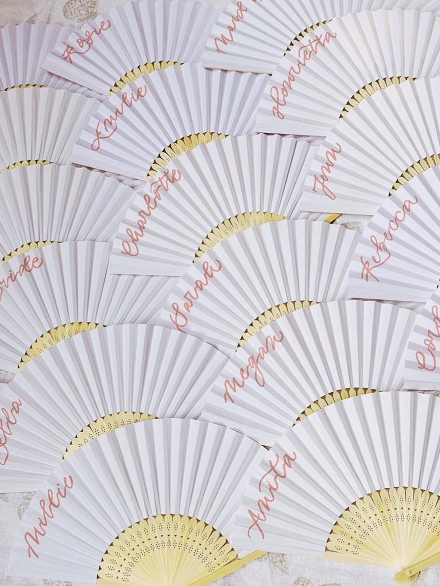 Hand Painted Personalised Fan Gigi Olive