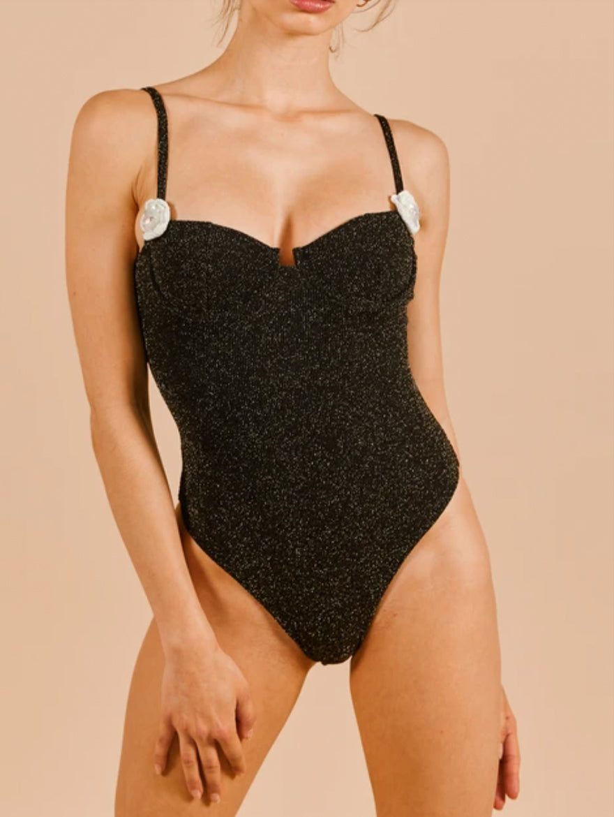 Orchid Swimsuit in Black- sample sale