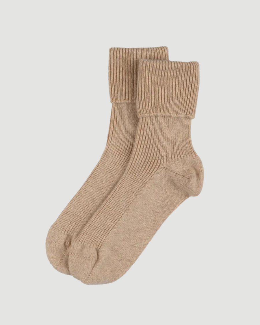 Cashmere socks in Beige