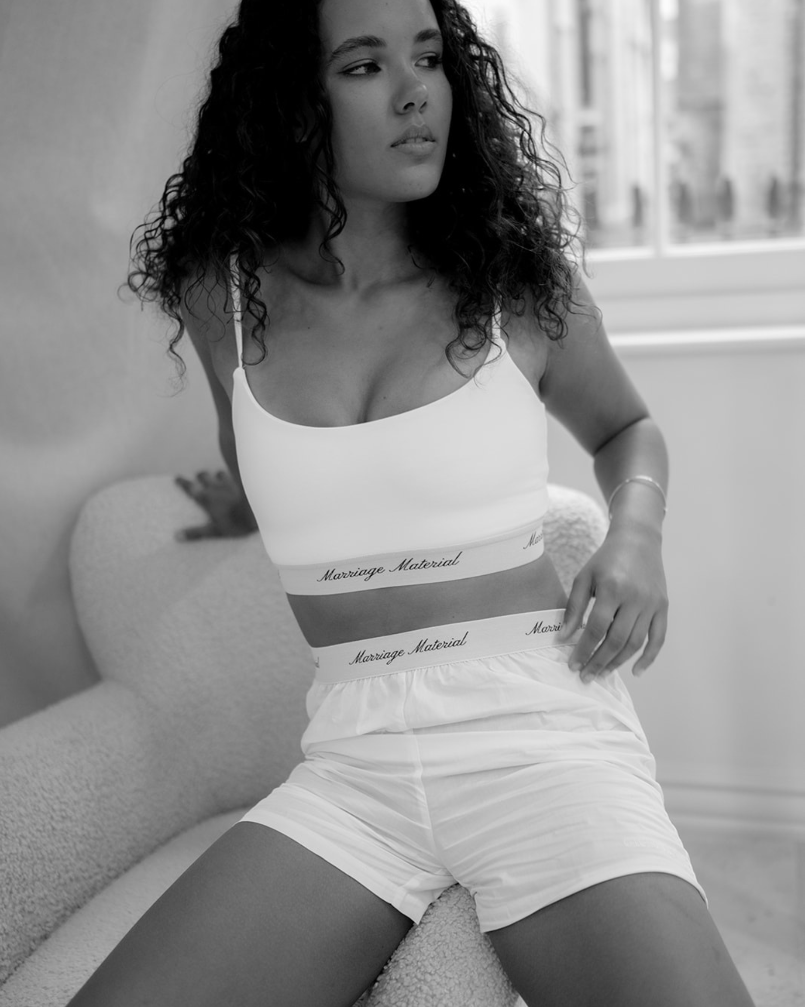 White Marriage Material Boxer Shorts