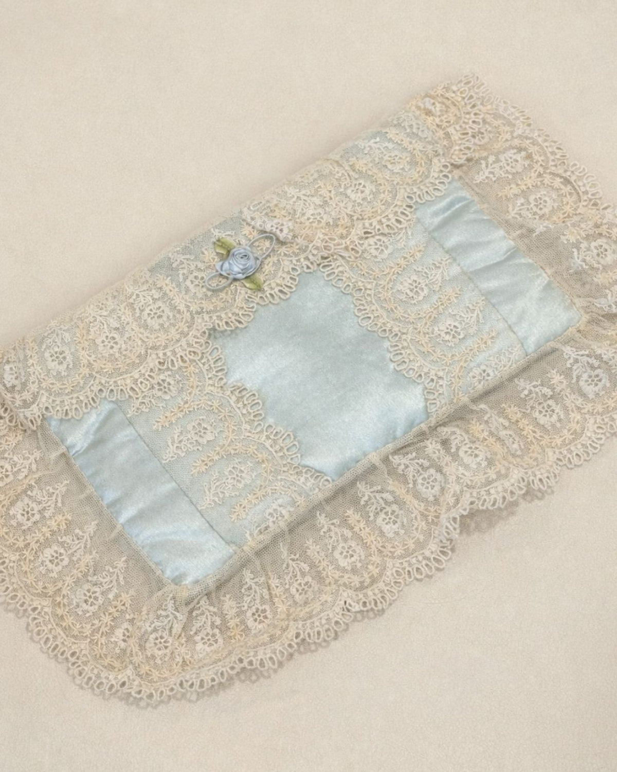 Vintage Blue Silk Pouch