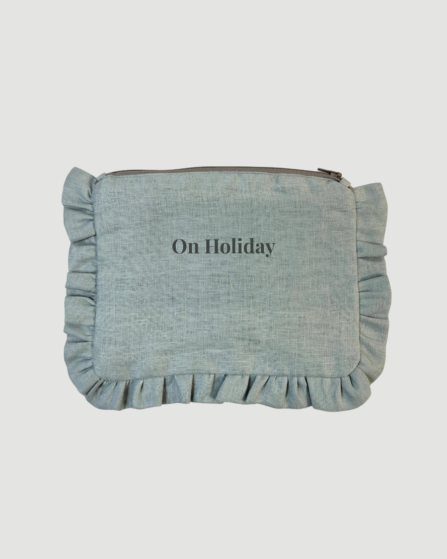Sage Personalised Ruffle Pouch