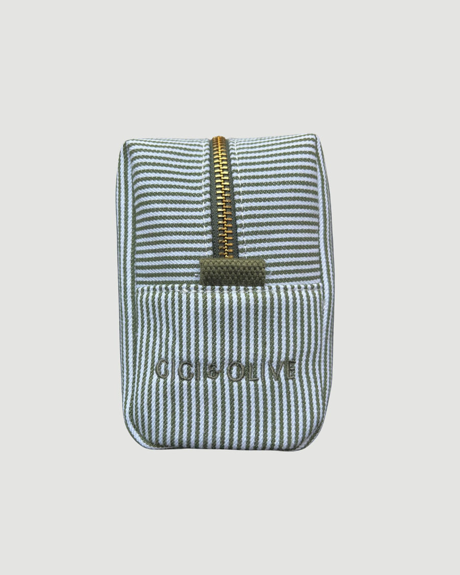 Olive Striped Pouch