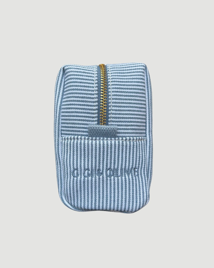 Navy Striped Pouch