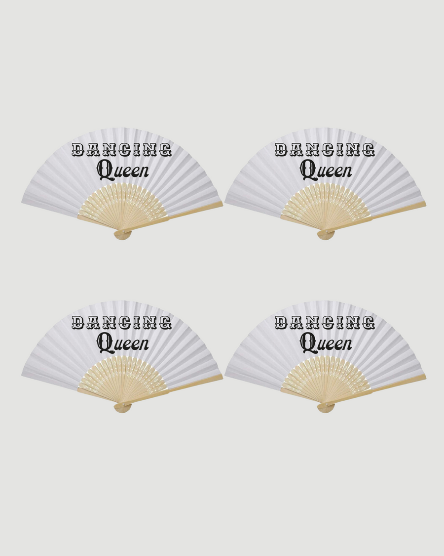 Dancing Queen Paper Fan (Pack of 4)