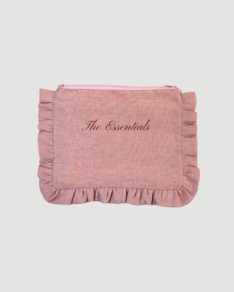 Blush Pink Personalised Ruffle Pouch