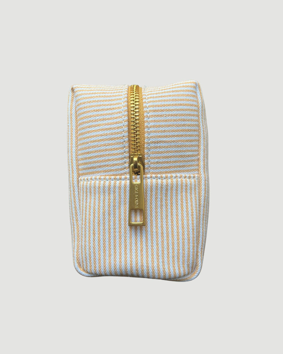 Beige Striped Pouch