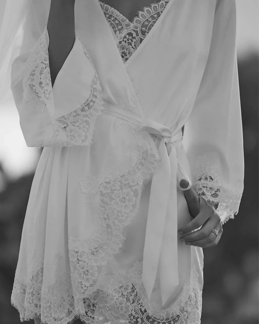 White Sian Lace Robe