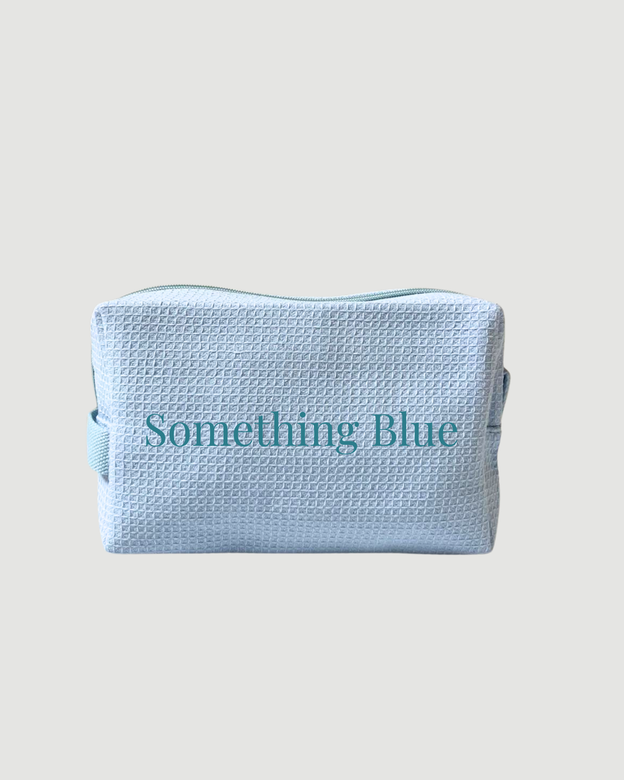 Personalised Waffle Pouch - Baby Blue