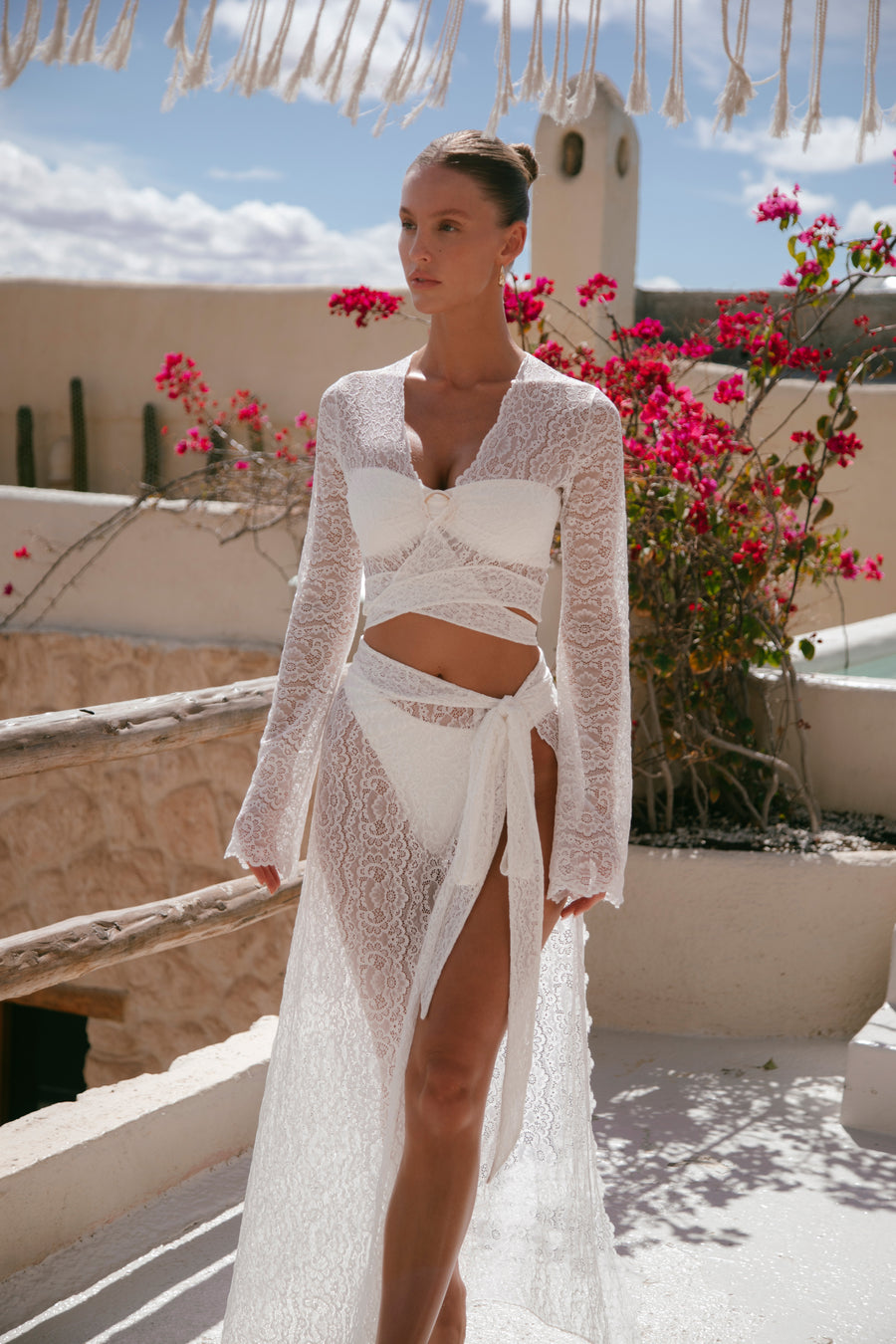 Palm Island Lace Top - Bridal White