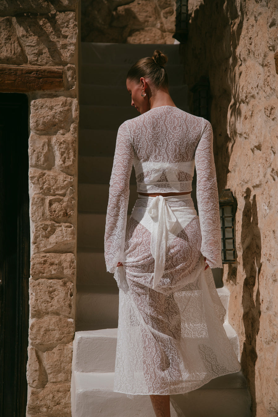 Palm Island Lace Top - Bridal White