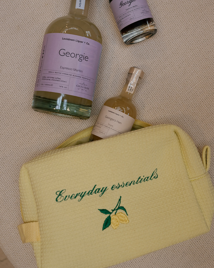 Personalised Waffle Pouch - Lemon