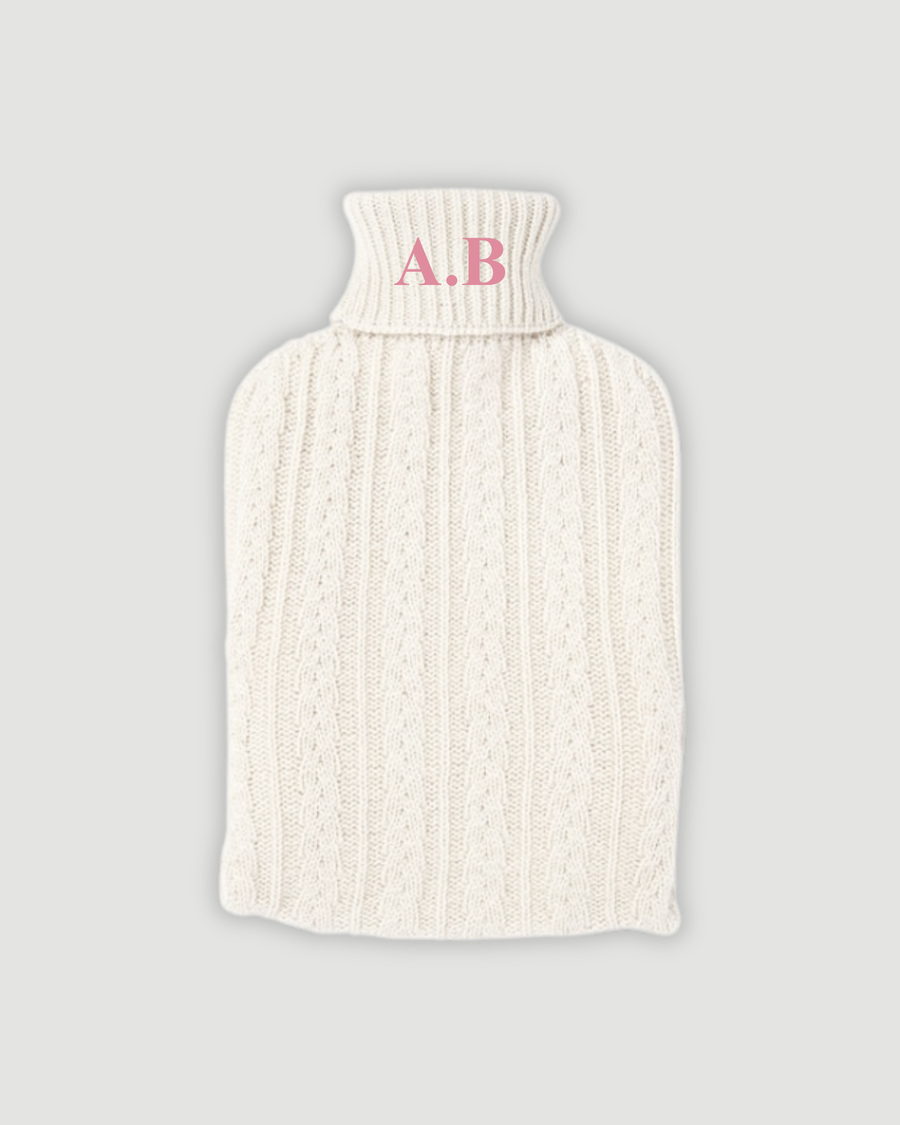 Cashmere Hot Water Bottle, Antique White