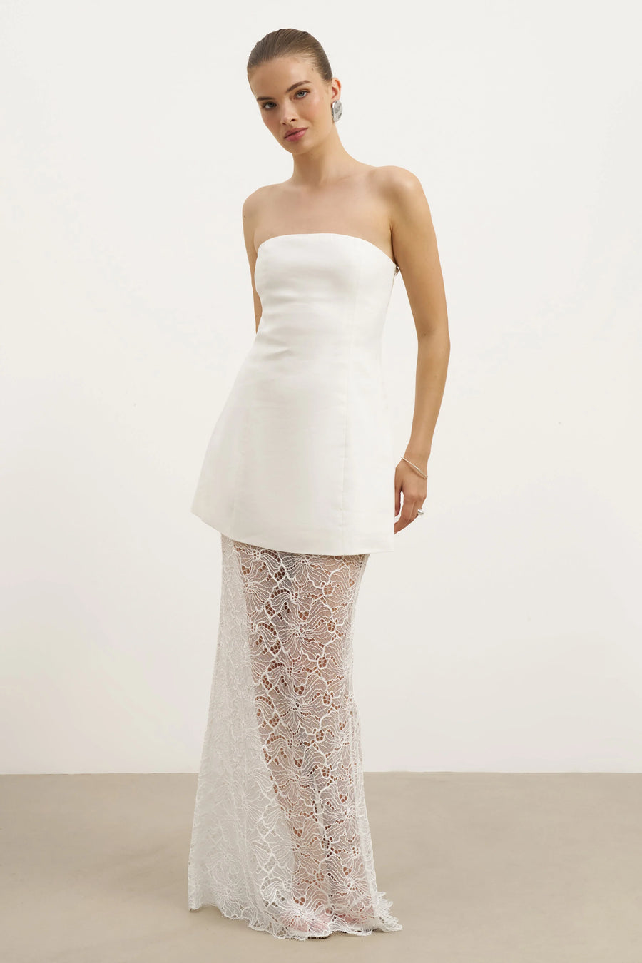Lace Column Maxi Skirt