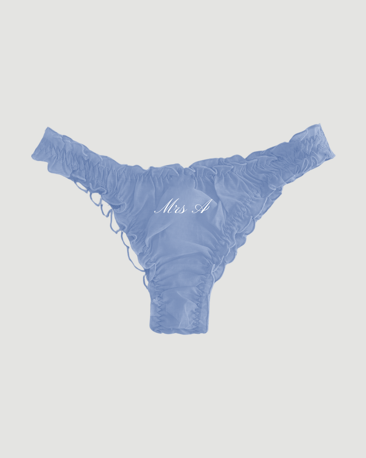 Blue Embroidered thong