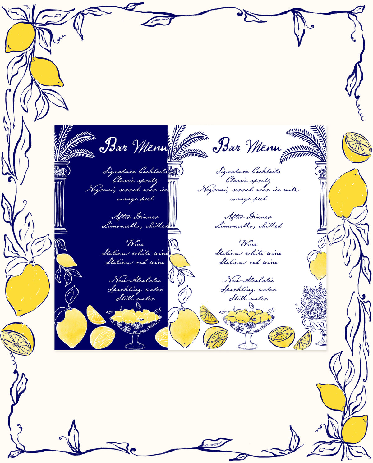 Italian Summer Menu Digital Download