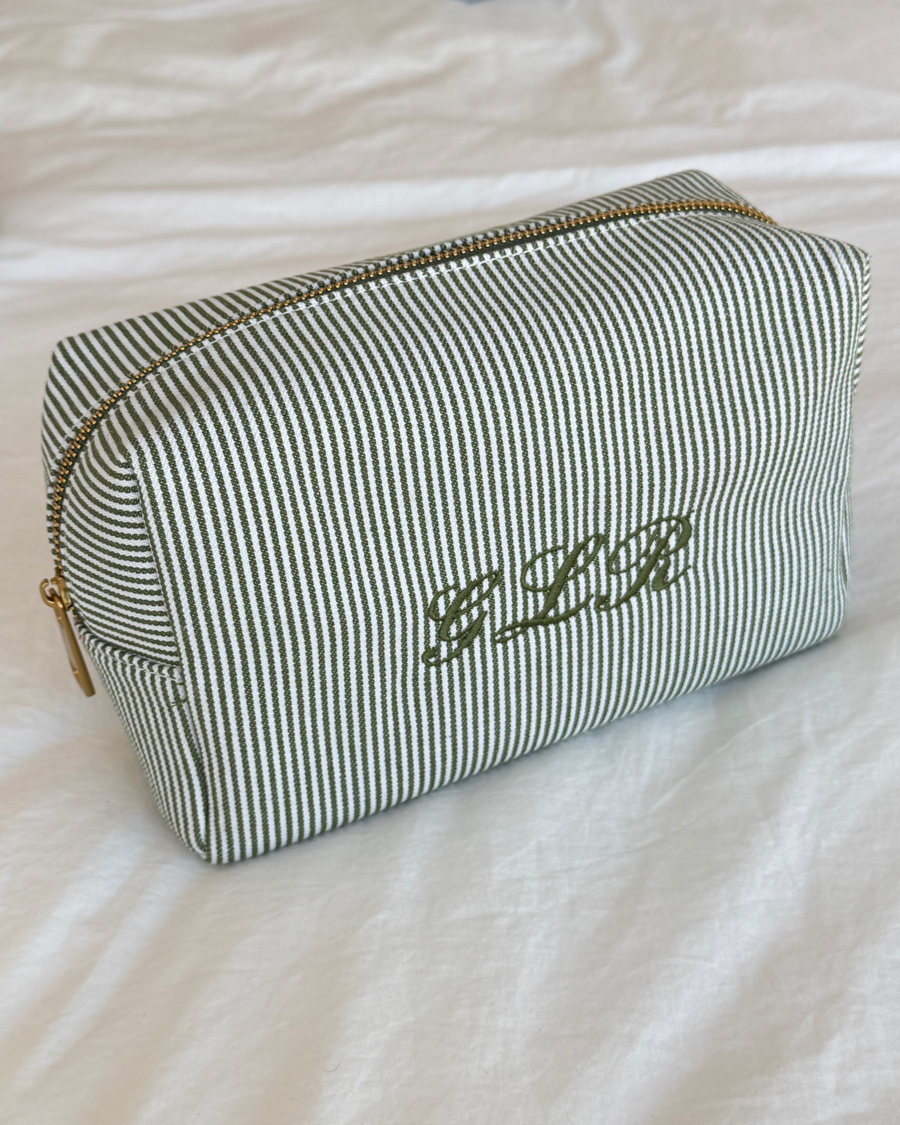 Olive Striped Pouch