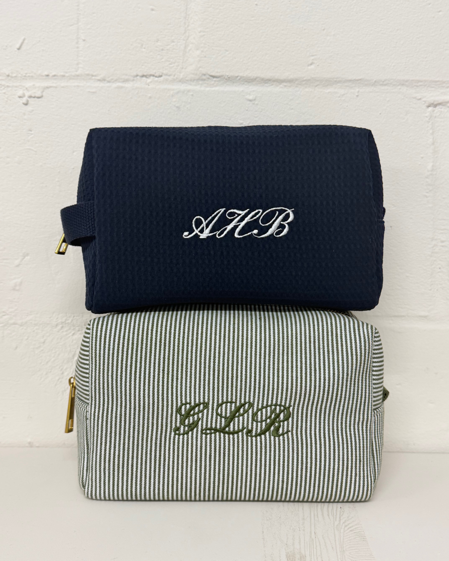 Olive Striped Pouch