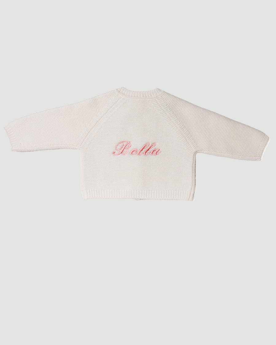 Personalised Baby Cardigan - Cream