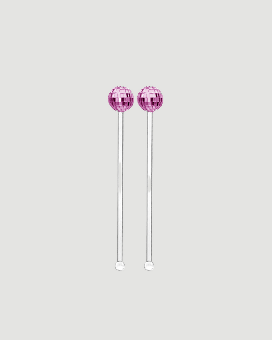 Pink Disco Ball Cocktail Stirrers (pack of 16)