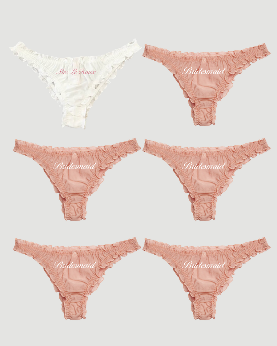 Embroidered Thong Bundle (set of 6)