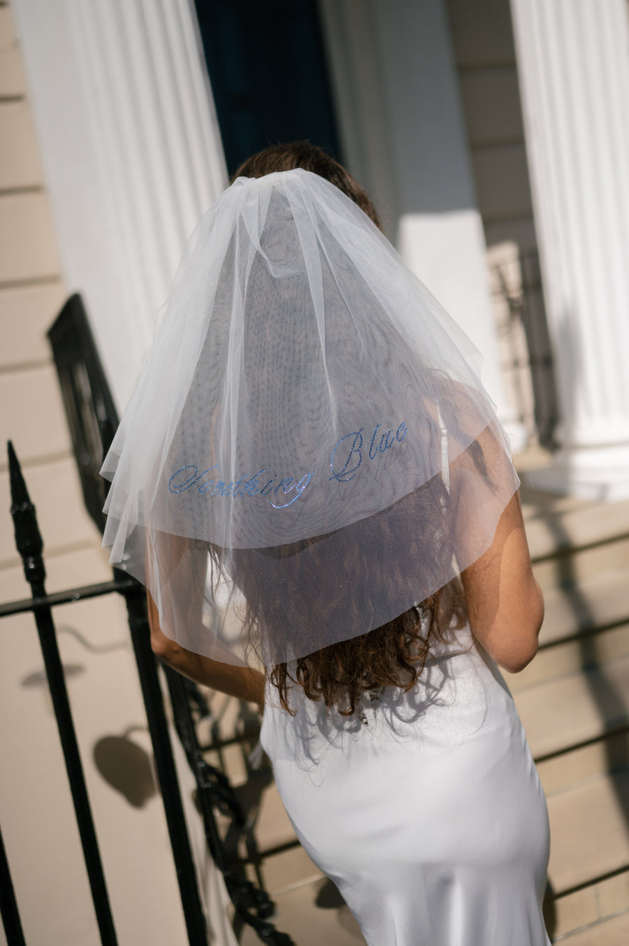 Something Blue Diamanté Veil