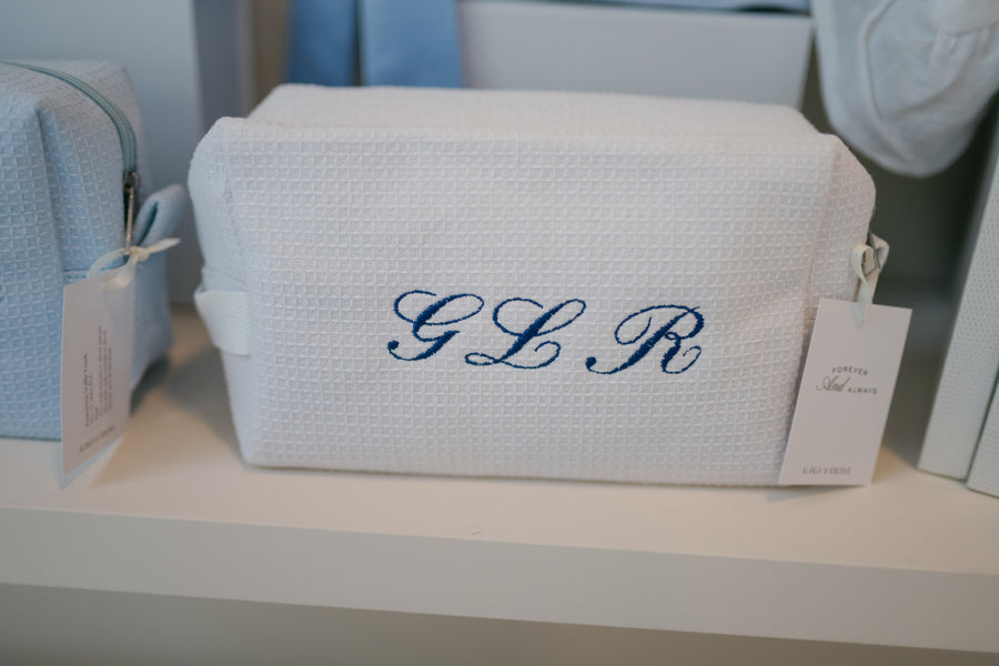 Personalised Waffle Pouch - White