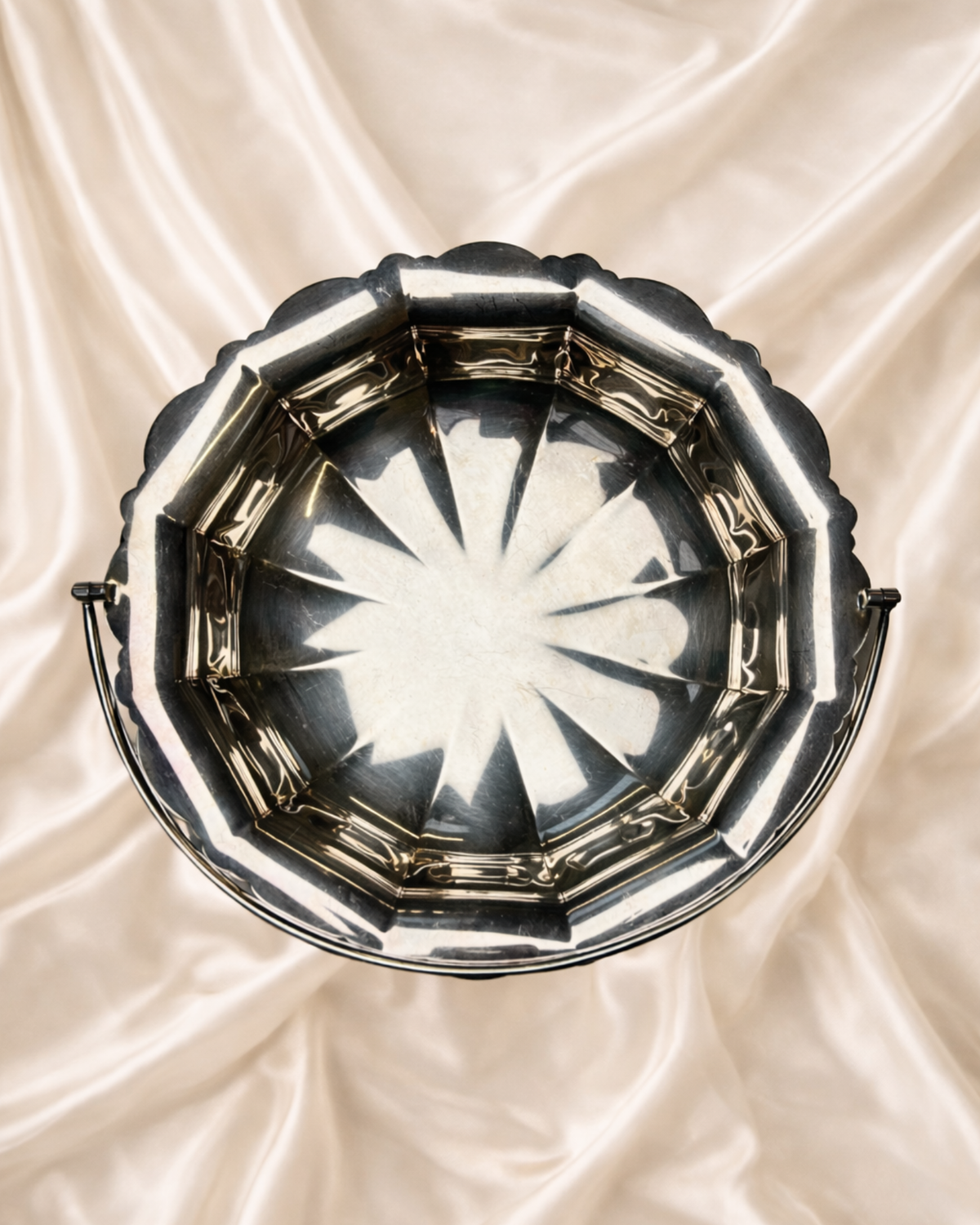 Vintage Silver Scallop Basket