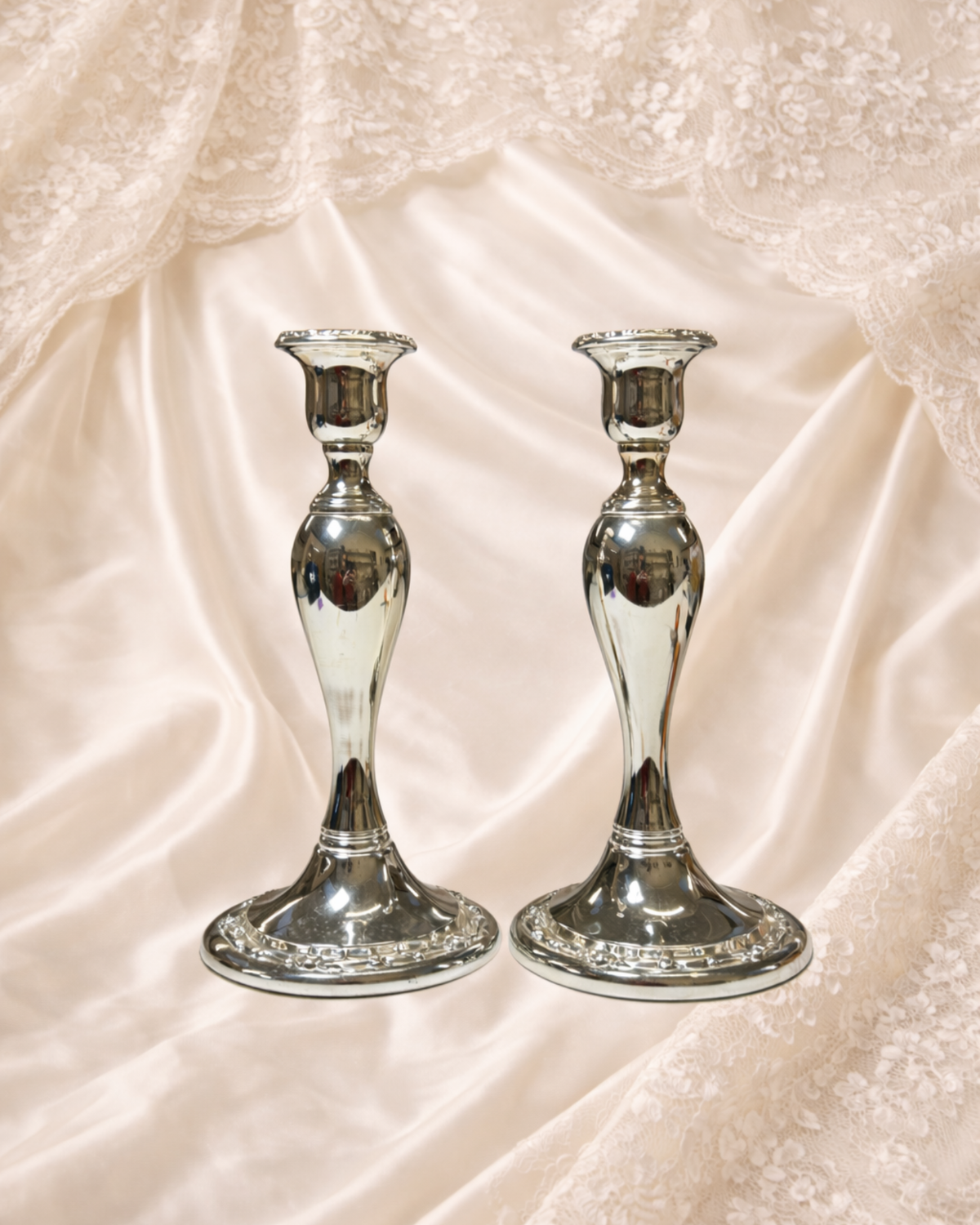 Vintage Oneida Silver Candle Sticks