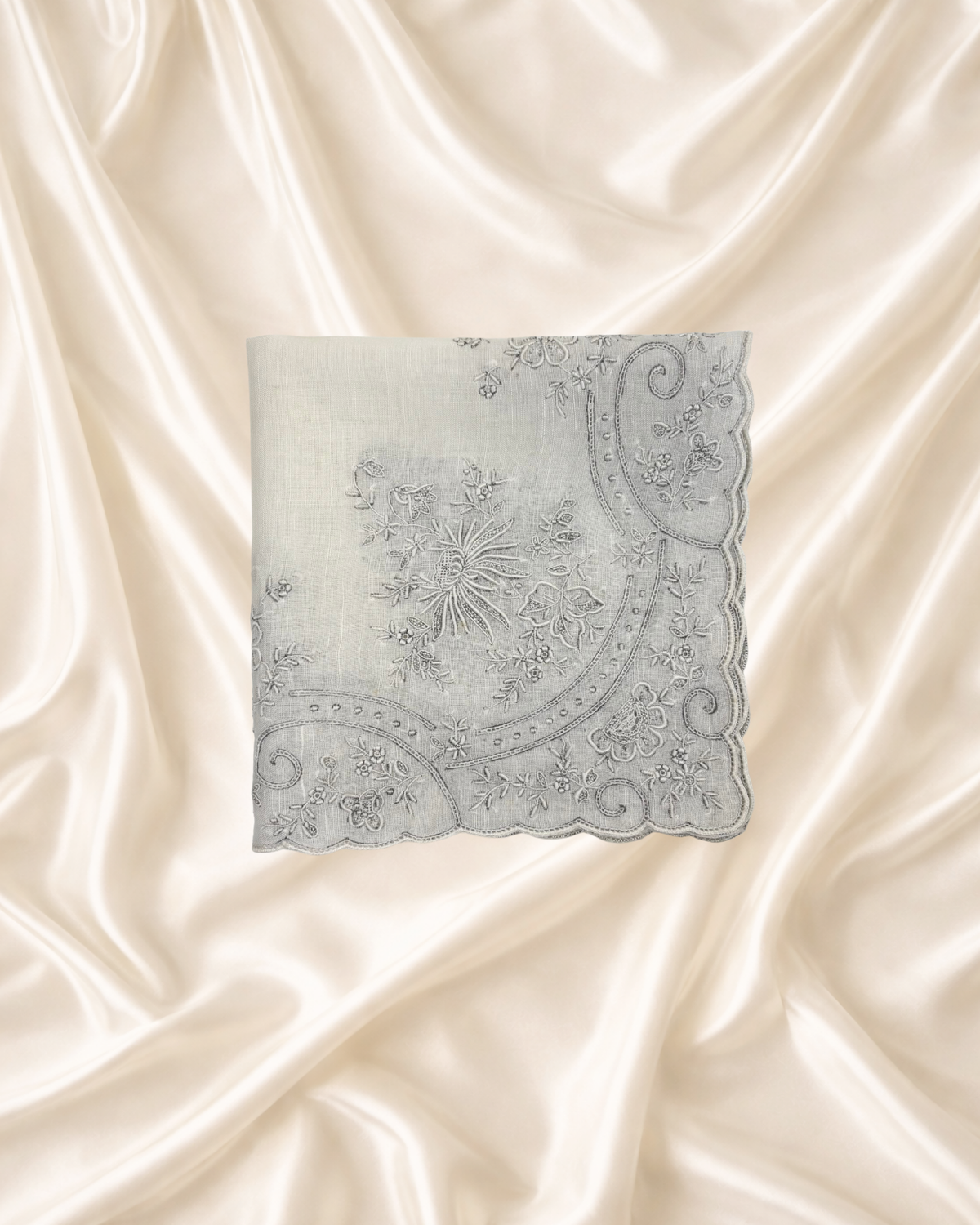 Vintage Edwardian Embroidered Handkerchief 1905 1915