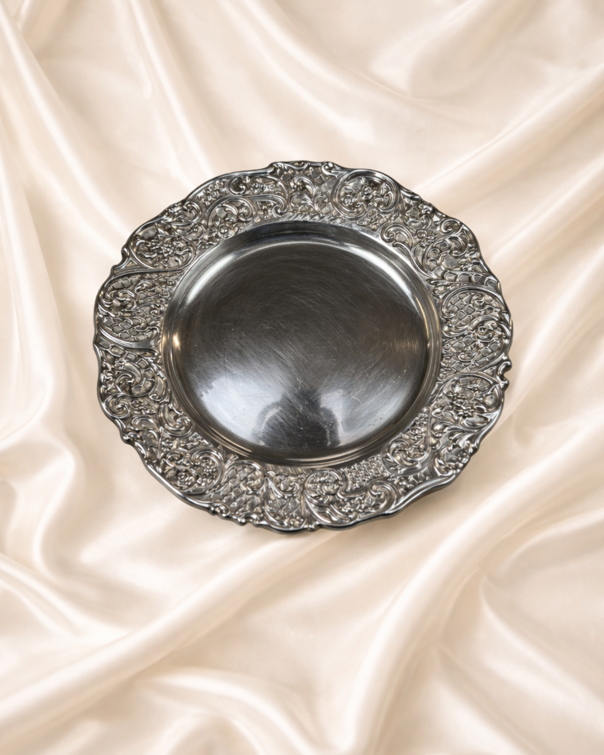 Vintage Ornate Round Tray