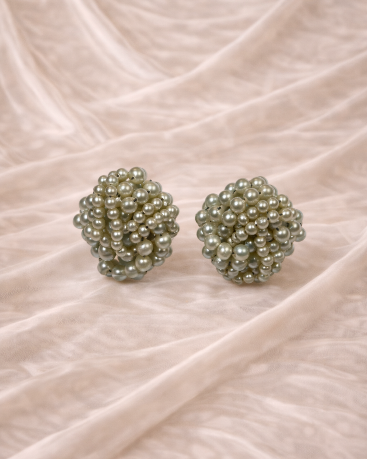 Vintage Pearl Cluster Earrings