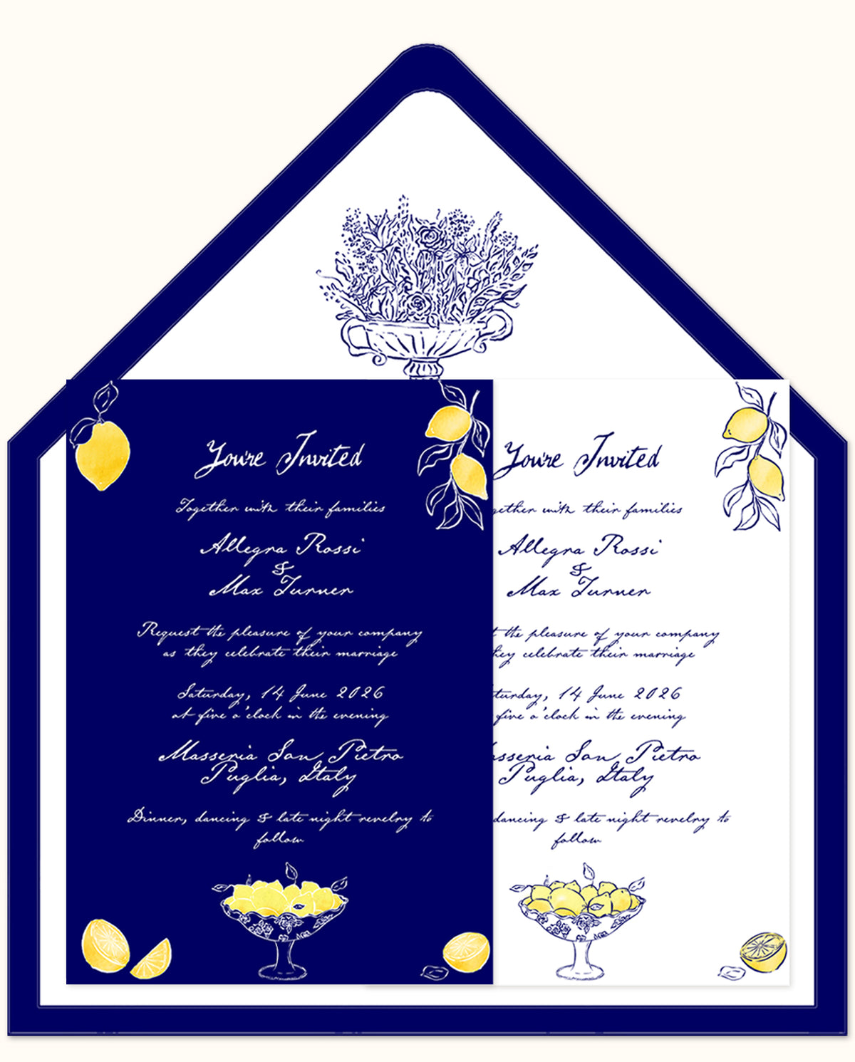 Italian Summer Wedding Invitation Digital Download