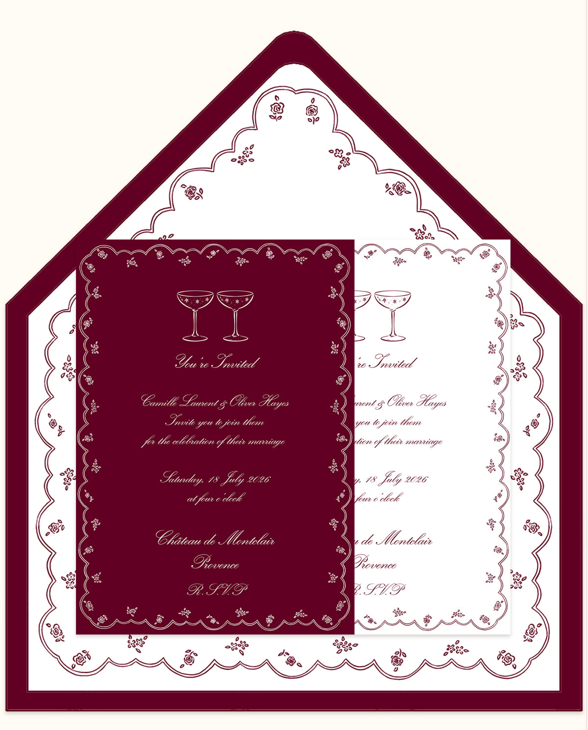 Lace & Vintage Wedding Invitation Digital Download