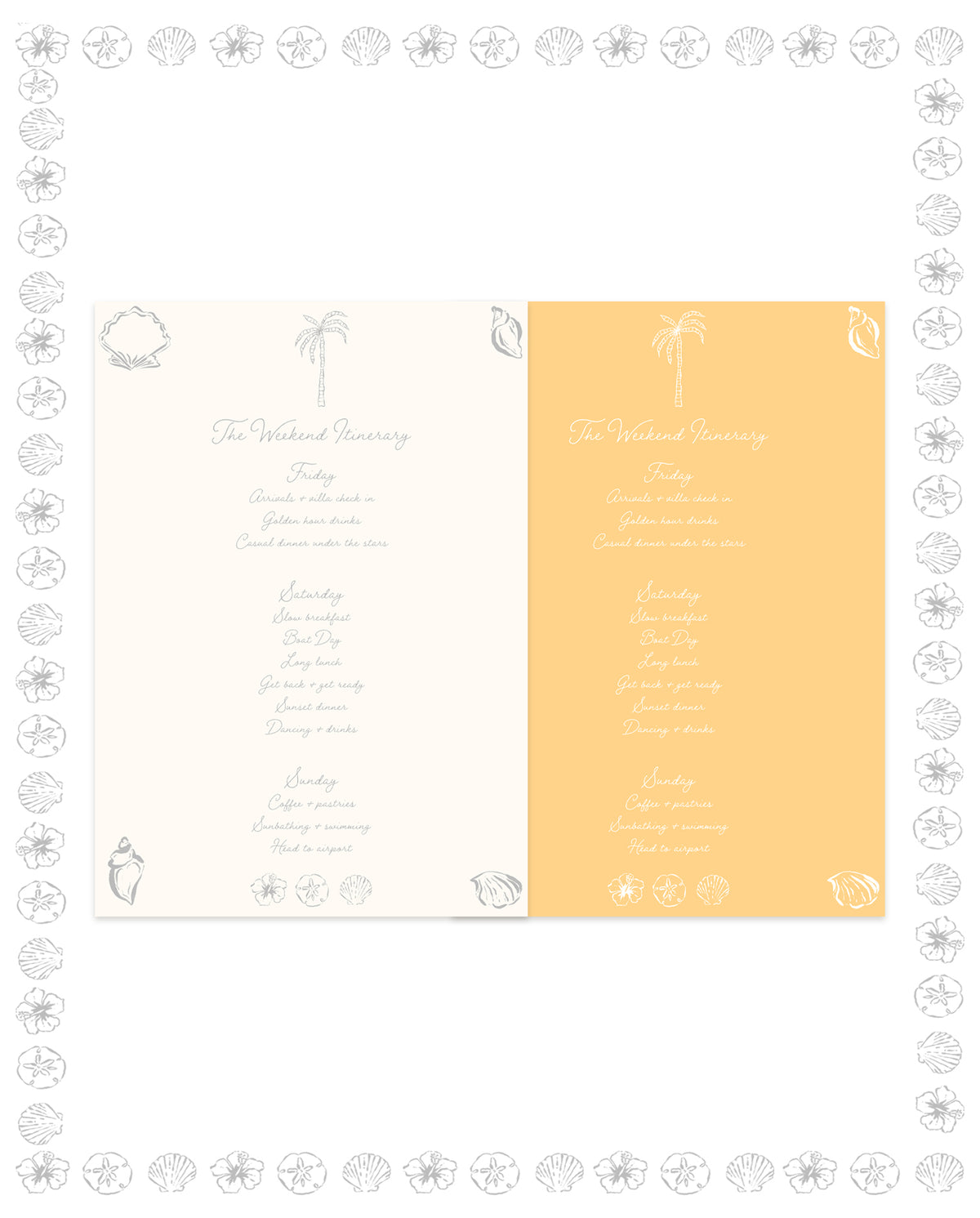Seashells & Wedding Bells Itinerary Digital Download