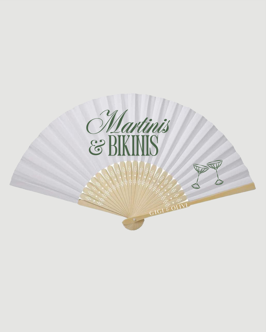Martinis & Bikinis Fans (pack of 4)