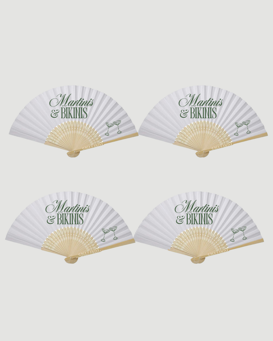 Martinis & Bikinis Fans (pack of 4)