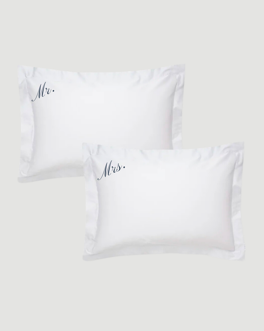 Embroidered Mr & Mrs Pillowcase Set