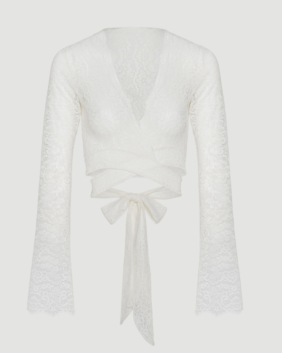 Palm Island Lace Top - Bridal White