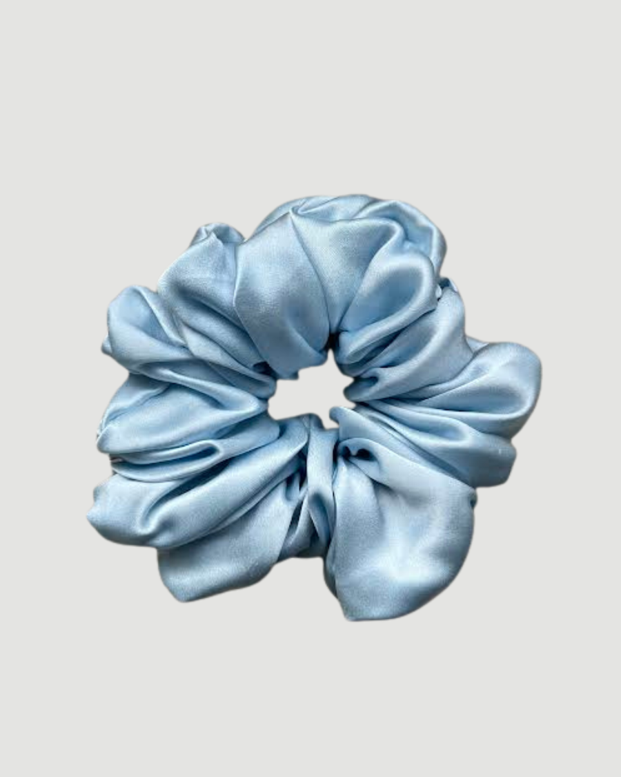 Cornflower Blue Silk Scrunchie