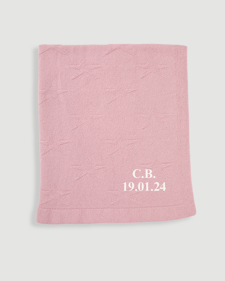 Pink cashmere top baby blanket