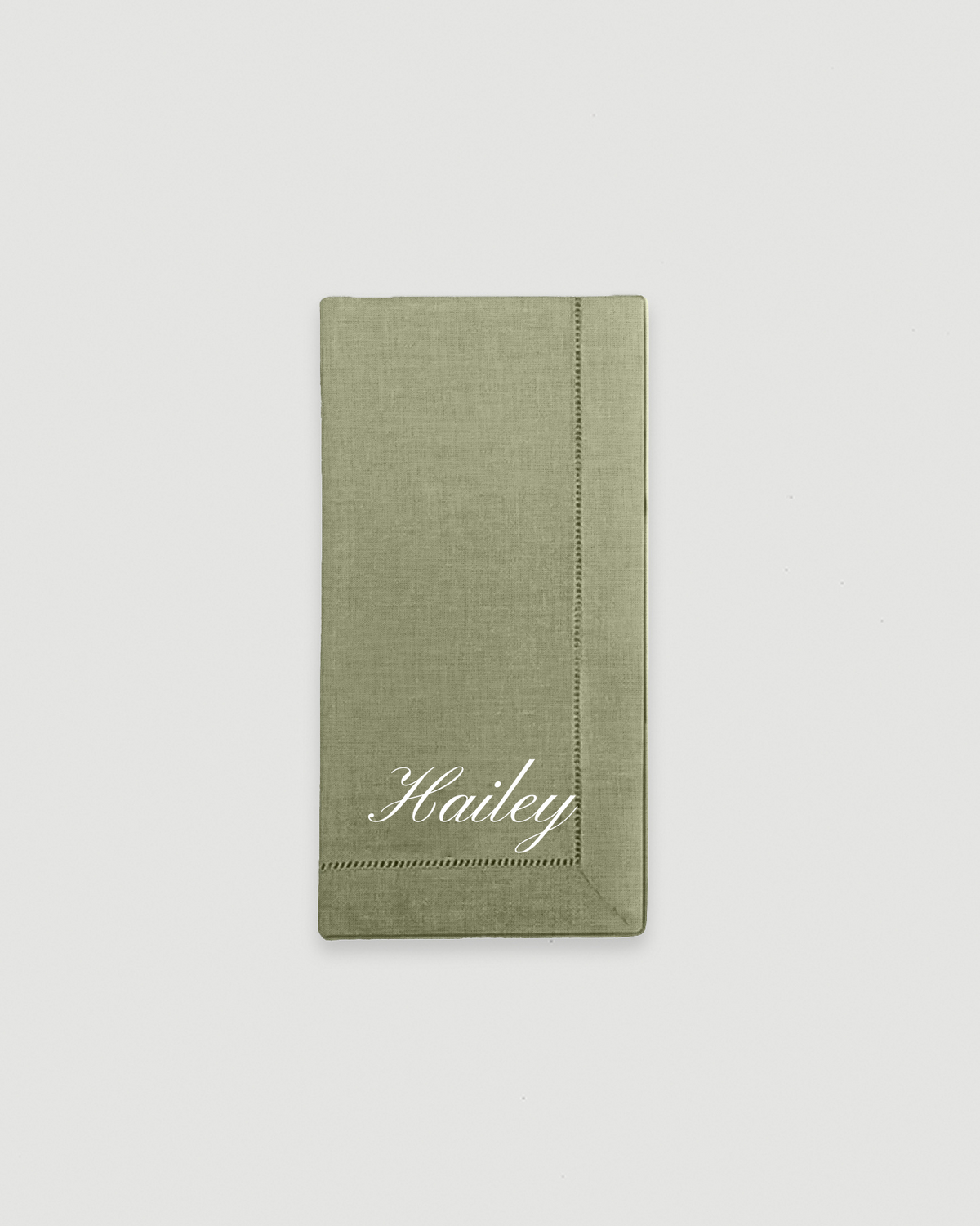 Pistachio Personalised Hemstitch Napkin