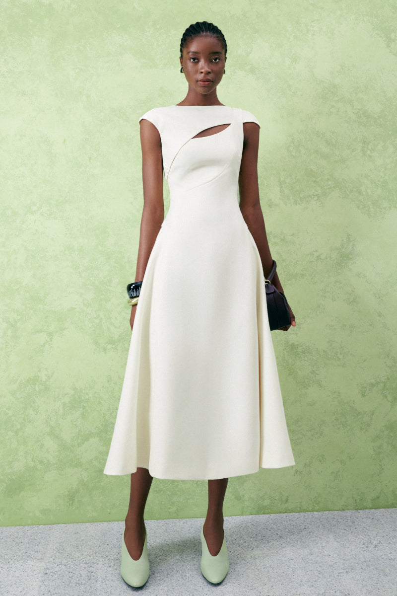 Hollyhock A-Line Cut-Out Crepe Midi Dress