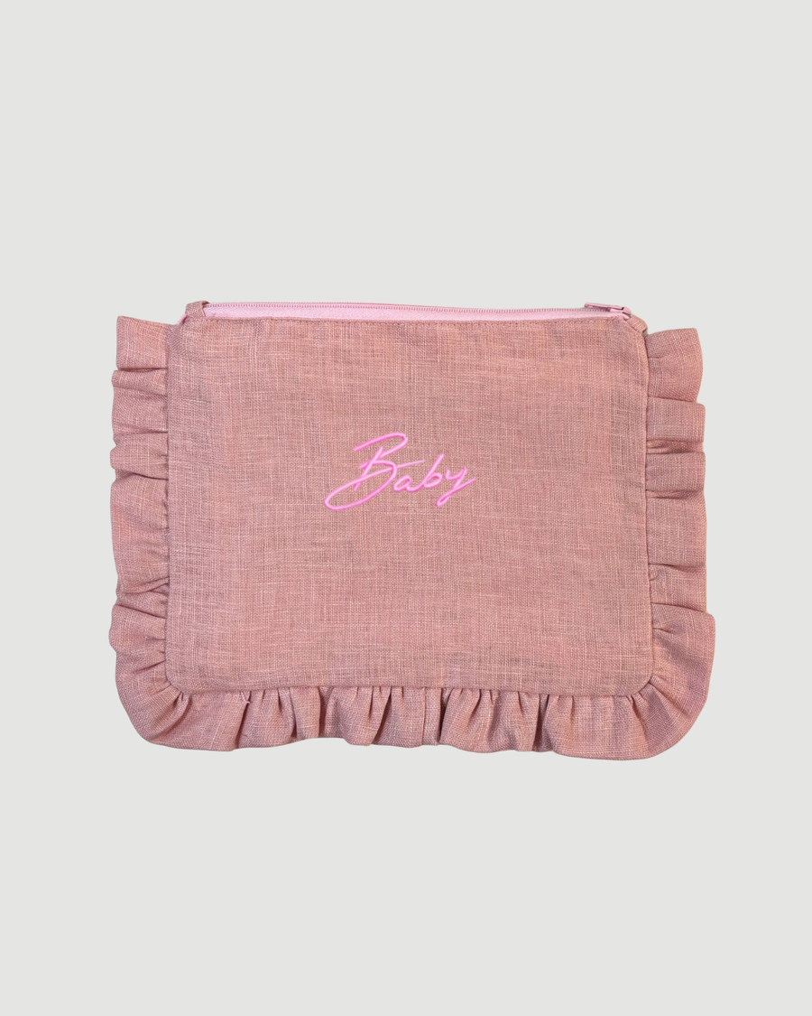 Personalised Blush Pink Ruffle Pouch