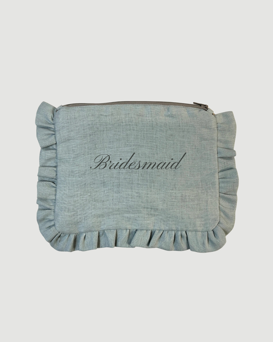 Personalised Sage Ruffle Pouch