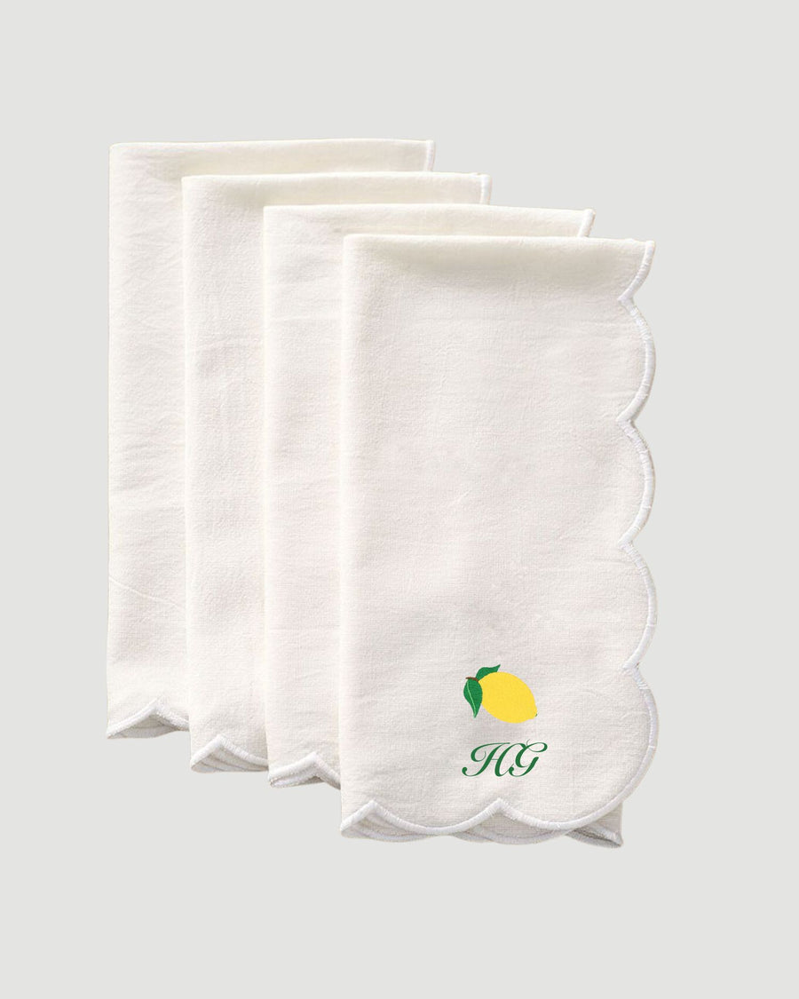 Personalised Scallop Napkins (set of 4)