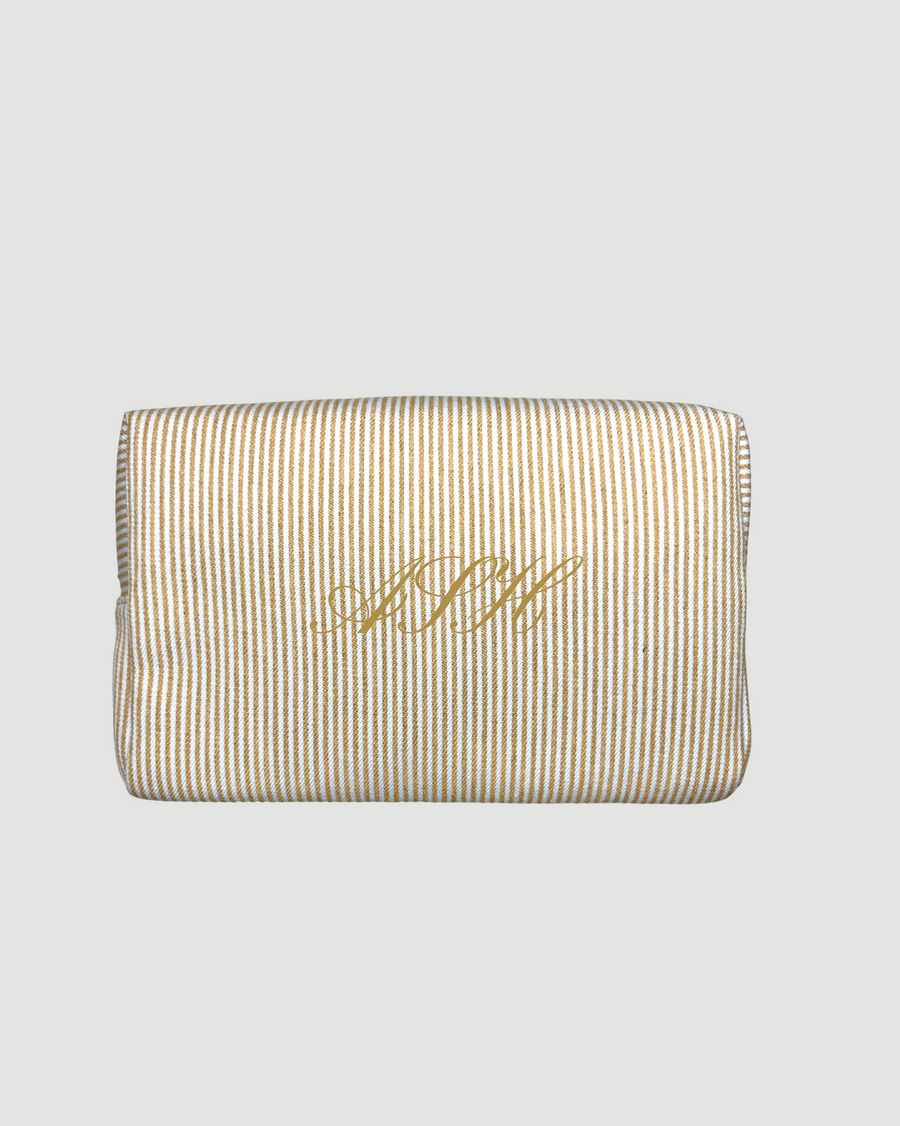 Beige Striped Pouch
