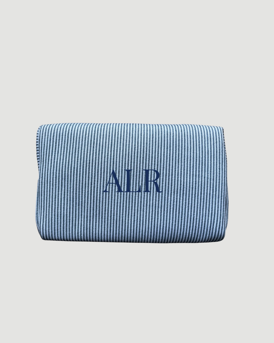 Navy Striped Pouch